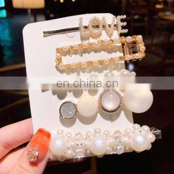 Korean Version of Pearl Hairpin Set Red Side Word Clip Hair Accessories Girl Hairpin Simple photo-4