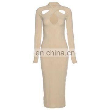 LAITE D2179 New Arrivals Fashion Hollowing Out O-neck Women Casual Dresses Ladies Bodycon Autumn Casual Dresses photo-6