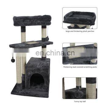 Amazon Hot Selling Large Size Wooden Pet Scratcher House Tower Condo Cat Tree photo-3