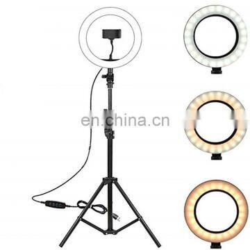 Customed Logo Wholesale 10 Inch Live Video Shoot Broadcast Photograph Beauty Led Selfie Ring Light With Tripod photo-7