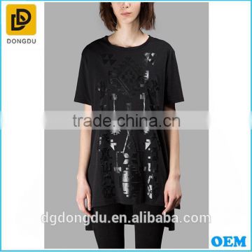 Classic black plain sublimatino t shirt design wholesale factory