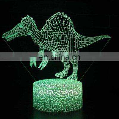 2019 New Customized Creative Gift 3D Optical Dinosaur Visual Illusion Acrylic Night Light USB Table Lamp photo-4