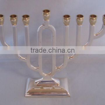 Brass Menorah Religious Candelabra With Polished Finish