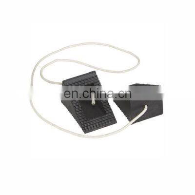 Wheel Chock Blocks With Foot Rope (2-Pack) - Small - Heavy Duty Black Rubber 125*75*65cm photo-3