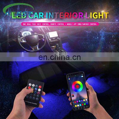 Led Car Foot Ambient Light With USB Cigarette Lighter Backlight Music Control App RGB Auto Interior Decorative Atmosphere Lights