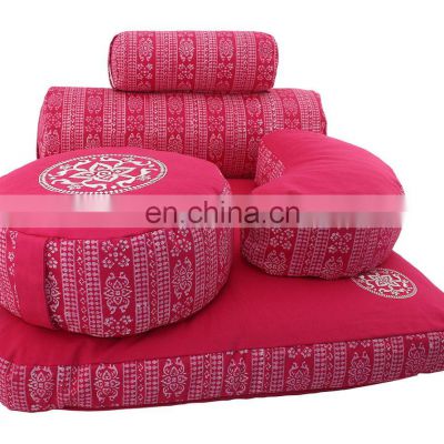 cotton canvas Indian manufacture custom made yoga cushion set