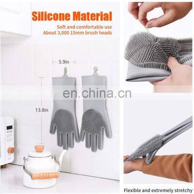 Pet Hair Removal Gloves Magic Silicone Scrubber Cleaning Gloves Pet Grooming Gloves For Fruit Vegetable Dogs Cats photo-2