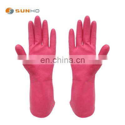 Household Kitchen Items Cleaning Gloves Rubber House Keeping Waterproof Long Sleeve Rubber Latex Gloves photo-3
