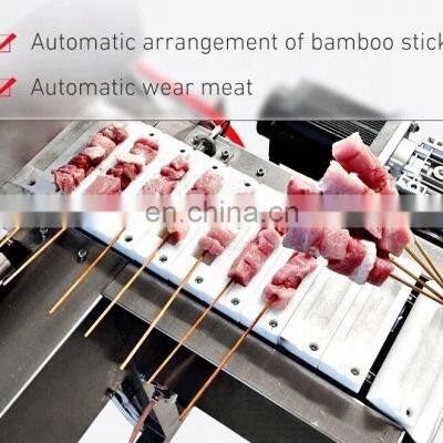 Food Processing Stainless Steel Automatic Meat Wear String Machine Manual Kebab Making Machine Meat Skewers Machine photo-3