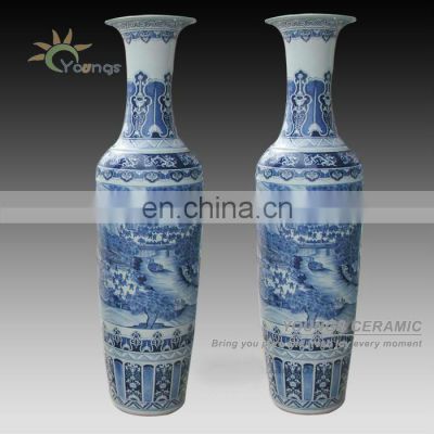 Luxury 6ft tall chinese antique hand painted porcelain decorative large floor vases