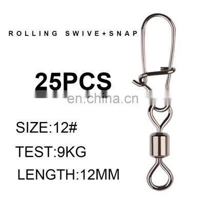 20PCS/Lot Connector Barrel Swivels Rolling Swivels With T Shape Snap Fish Fishing Tackle Fishing Swivel Pesca Accessory photo-3