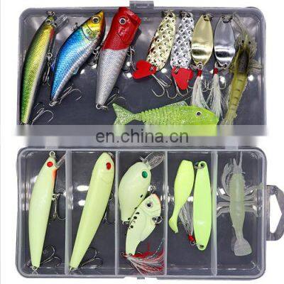 factory price Mixed Fish Kit Minnow Wobblers Crankbait Hard Bait Tackle Artificial Fishing Lure Set
