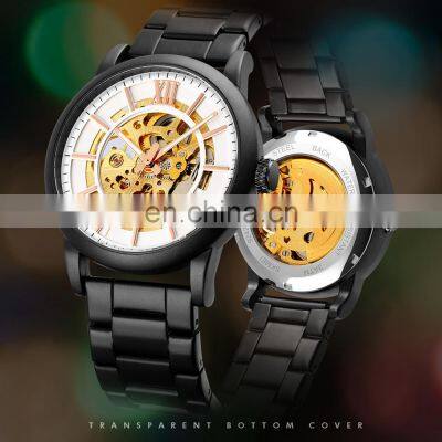 High Quality SKMEI 9242 Stainless Steel Skeleton Mechanical Automatic Watch Men Wrist photo-4