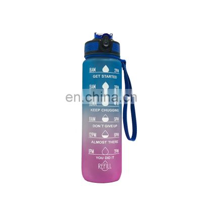 2021 ready to ship 32oz Large Motivational Time Marker Fast Flow sport eco friendly motivated water bottle with custom logo