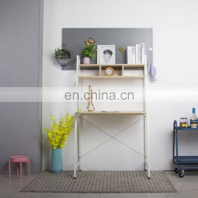 2021 High-end Modern Bedroom Study Desk Computer Tables With Bookshelf photo-4