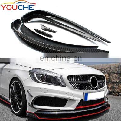 6 pcs front splitter air canard for Mercedes A class W176 AMG package  2013-2015