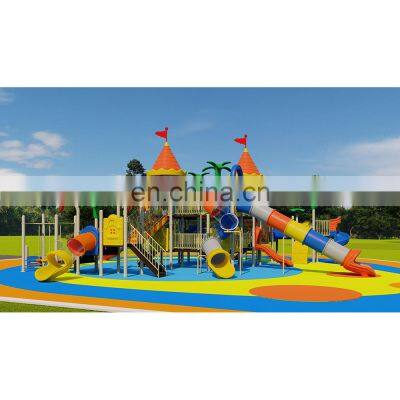 Kindergarten Mushroom theme Children Outdoor Plastic Slide Playground Equipment Kids Amusement Park Sets with Swing for sale