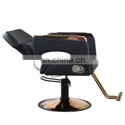 Hydraulic Golden Silver Metal Pedal Base 360 Degree Rotating Wide Seat Barber Salon Chair