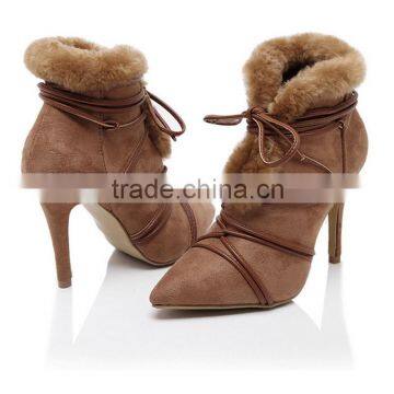 C89199A wholesale women winter high heel fur boots women winter boot shoes