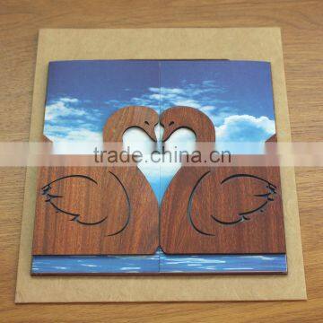 Ideal Products 2015 Perching Birds Folded Wooden Custom Invitation Cards photo-3