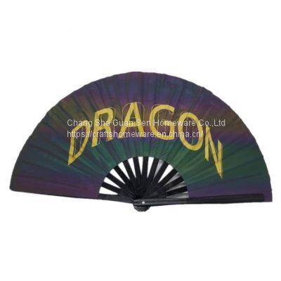 Large Folding Silk Hand Fan Hand Folding Fans Chinese Tai Chi Folding Fan for Men and Women Performance photo-3