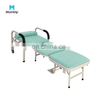 OEM Available Factory Wholesale Movable Waterproof Hospital Foldable Sleeping Accompanying Chair With Castors And Pillow