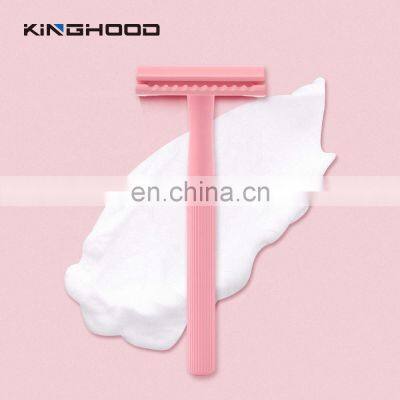 Custom Eco Friendly Classic Female Bikini Pink Metal Safety Razors For Women photo-2