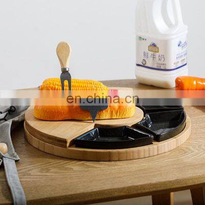 Hot Selling Unique Design Kitchen Premium Nature Round Bamboo Cheese Board