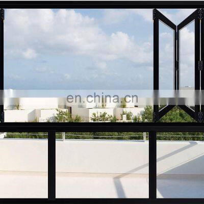 Aluminium Tempered Double Glass Horizontal Folding Window Bi Folding Windows photo-2