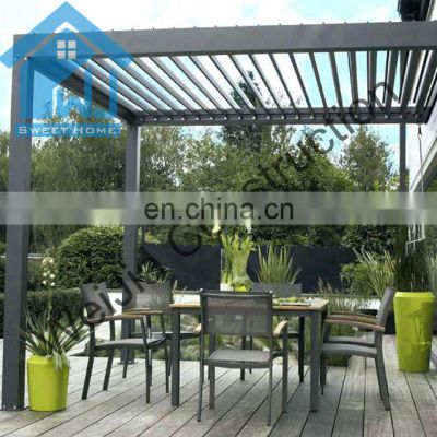 Remote controlled 3 x 4 M motorized aluminum sun shading waterproof opening roof louver pergola