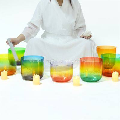 Rainbow Clear Crystal Quartz Crucible Transparent Singing Bowls Healing photo-3