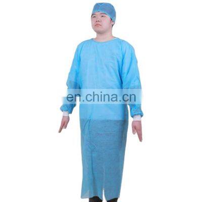 Disposable non woven isolation gown PP PP+PE SMS Green white blue yellow isolation gown