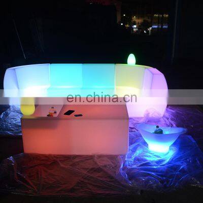 Waterproof Hard Plastic Tables Luxury Nightclub Party Bar Lighting up Led Sectional Sofas photo-4