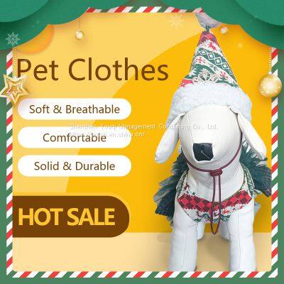 Christmas Pet Dress/ Green Dog Clothes/ Green Red Skirt/ Family Pet Dress/ Hot Sale Dog Clothes/