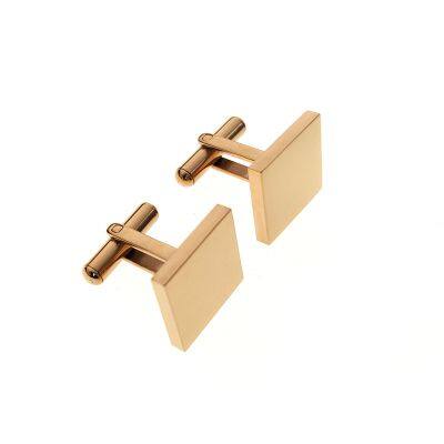 Stainless Steel Quadrate Cufflinks Waterproof Jewelry for Men With Customizable Name Logo photo-2