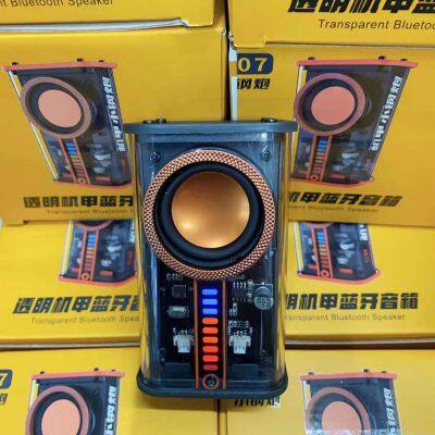 2023 Creative Fashion Transparent Portable Mini Subwoofer 3D Surround Sound TWS Audio Wireless Bluetooth 5.3 Wireless Speaker photo-6
