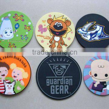 custom soft PVC coaster, silicone rubber drink coasters for beer, plastic drink coasters