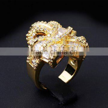 New African Design Wedding Luxury Style Baguette Zircon Crystal Women CZ Jewelry Ring photo-3