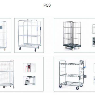 Heavy duty metal wire logistics trolley with handle roll cage container  13
