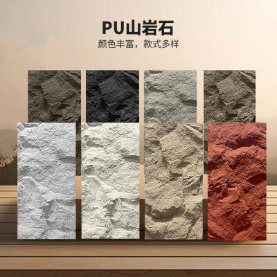 Waterproof Fireproof Modern 3D PU Stone Wall Panel Interior Exterior Villa Wall Decoration Polyurethane Artificial Stone