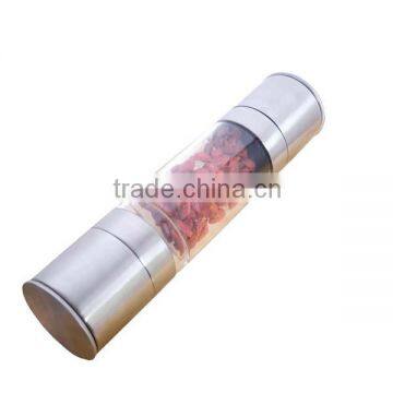 High Quality Double End Mill Salt and Pepper Grinder Brushed Tainless Steel Salt & Pepper Mill Set 2 in 1,manual Coffee Grinder photo-6