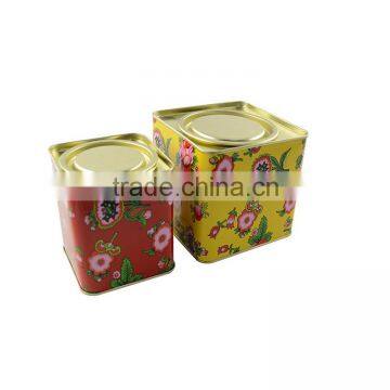 tea packing tin can,square tin box for gift,square food tin can