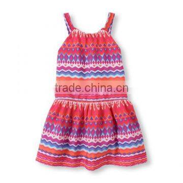 Wholesale Girls Custom Printed Drop-Waist Dress Tutu Dress Girls