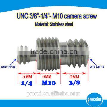 Ideas for mini company camera screw finish stainless steel camera screw UNC 1/4 inch to 3/8 inch to M10