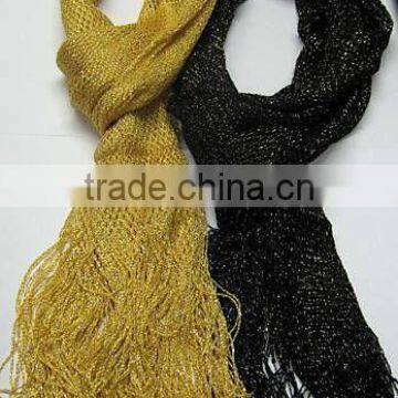 Neck Scarf/Scarves ACRYLIC RAYON SCARFS WITH FRINGE BF-5035