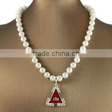 Delta Sigma Theta DST Sorority pearl Necklace pendant                        
                                                Quality Choice