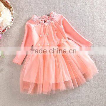 2015 New Autumn Children Clothing Baby Party Girls Dress Laced Princess Dress