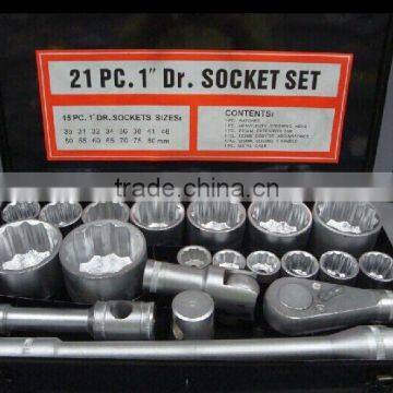 1" Dr 21 Pcs Socket wrench set