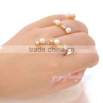 Copper jewelry with gold plated pearl gold finger ring bracelet