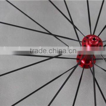 Full Carbon Fiber Road Bike Wheelset Red R13 Hubs Carbon Bike Wheels W56T